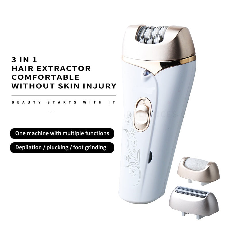 Portable 3 in 1 Women Electric Hair Remover Painless Electric Lady's Hair Remover Epilator